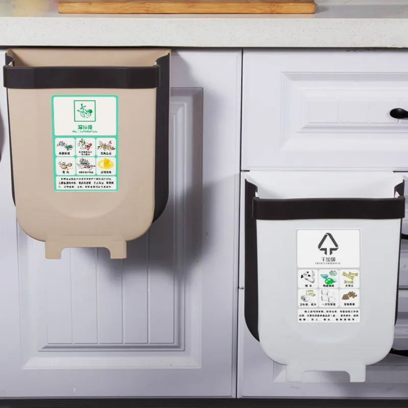 9L Folding Trash Can for Kitchen