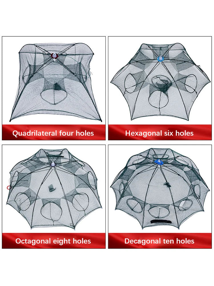 Reinforced Automatic Fishing Net with 4-6 Holes