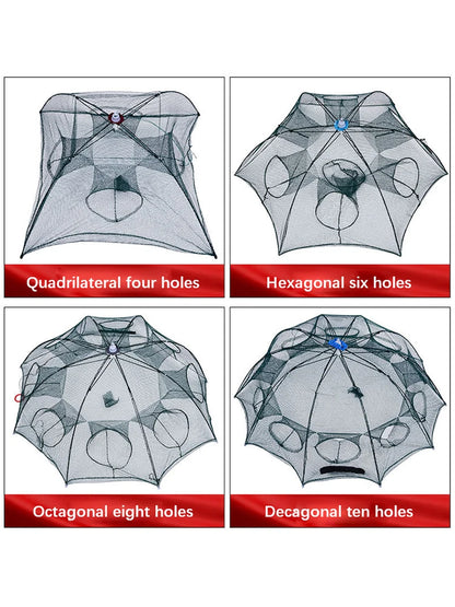 Reinforced Automatic Fishing Net with 4-6 Holes