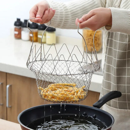 Panier de Cuisson Pliable en Acier Inoxydable