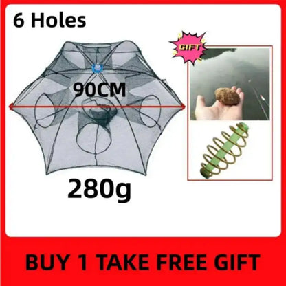 Reinforced Automatic Fishing Net with 4-6 Holes