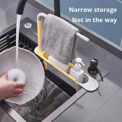 Multifunctional telescopic sink storage