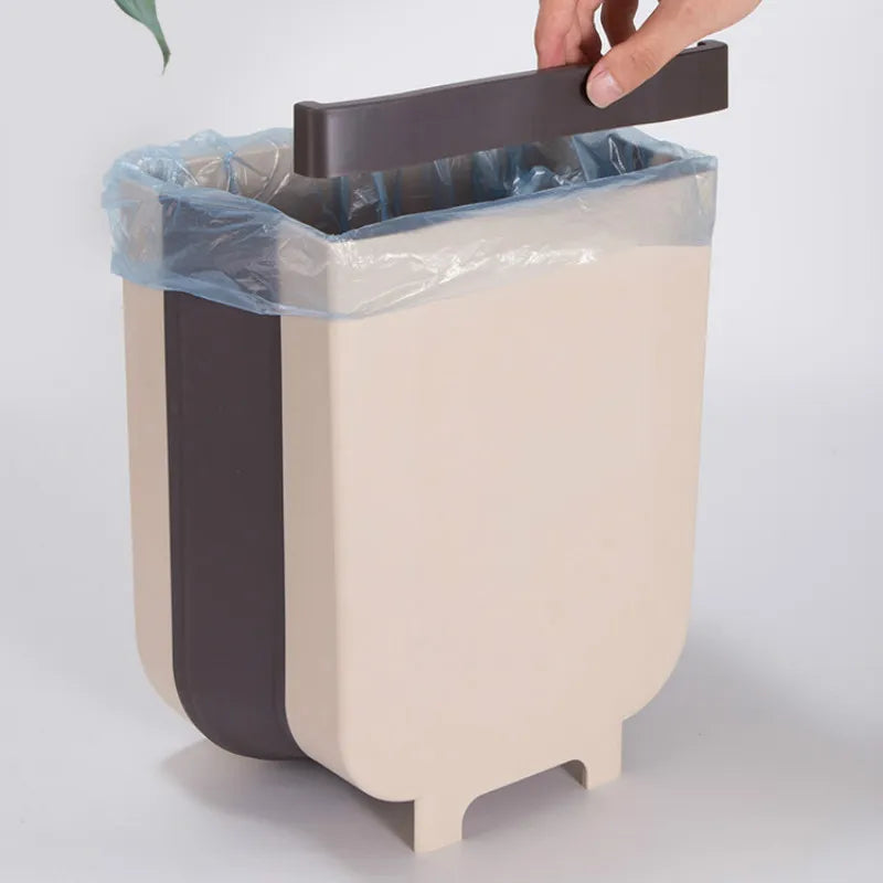 9L Folding Trash Can for Kitchen