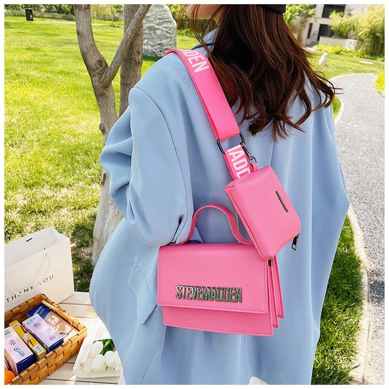 Lettered Square Shoulder Bag