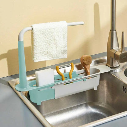 Multifunctional telescopic sink storage