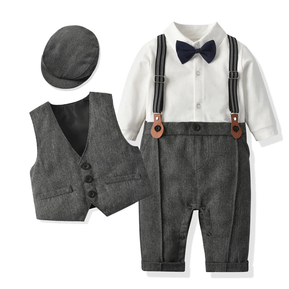 Birthday Romper with Hat and Vest