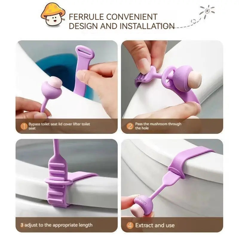 Ensemble de 4 Leviers de Couvercle de Toilette en Silicone