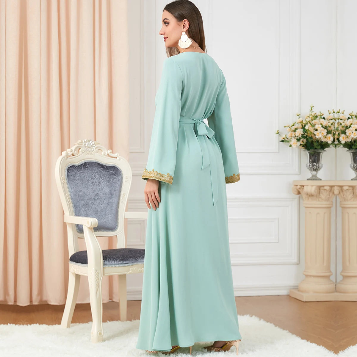 Robe d'été unie 2024 avec coutures colorées pour femmes