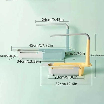 Multifunctional telescopic sink storage