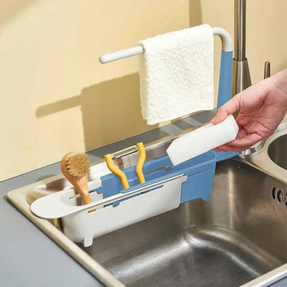 Multifunctional telescopic sink storage