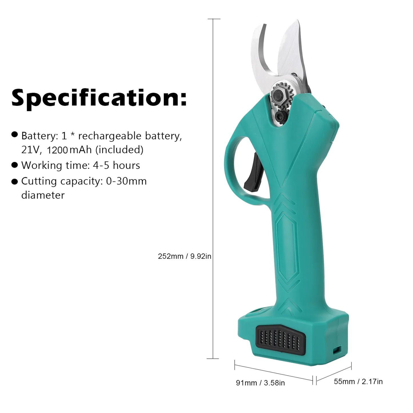 Ciseaux Électriques de Taille à Batterie 21V